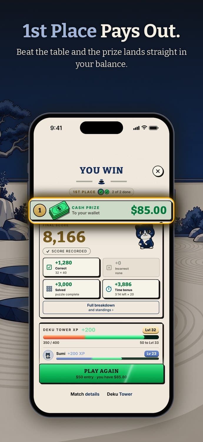 1st place pays out